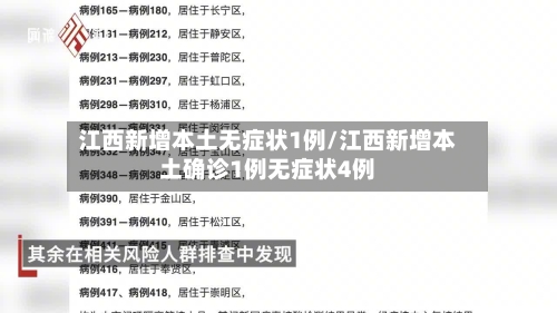 江西新增本土无症状1例/江西新增本土确诊1例无症状4例