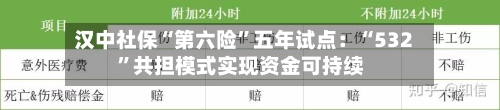 汉中社保“第六险	”五年试点：“532”共担模式实现资金可持续-第3张图片